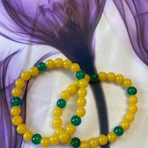 beaded braclets Yellow and Green